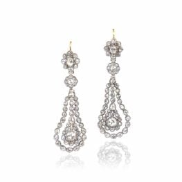 Antique Georgian Rose-cut Earrings Lockport Earrings Top View