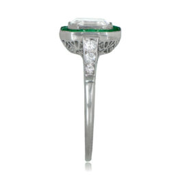TSV Asscher Cut Diamond Framed by Emerald Halo Marion Ring 11552