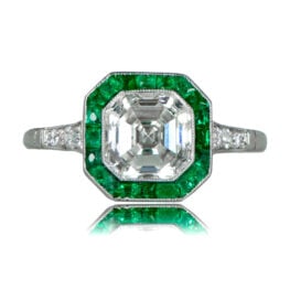Gorgeous Asscher cut engagement ring Emerald Halo Engagement Rings 11552