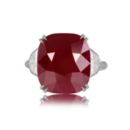 Hillcrest 12 carat Ruby and Diamond Ring Top View