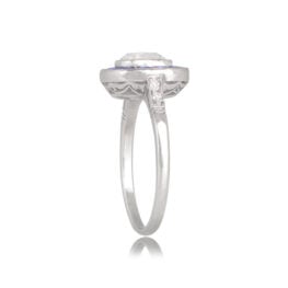 Antique Cushion-Cut Diamond Toronto Ring Top Side View 12566