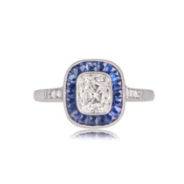 Antique Elongated Cushion Cut Toronto Ring Top View 12566