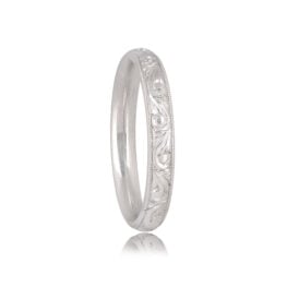 Rosemont Platinum Wedding Band Top View