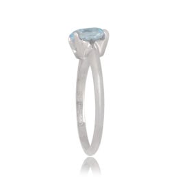 Solitaire Aquamarine Ring Westridge Ring Top Side View 12729