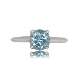 Top View Aquamarine and Platinum Ring Westridge Ring