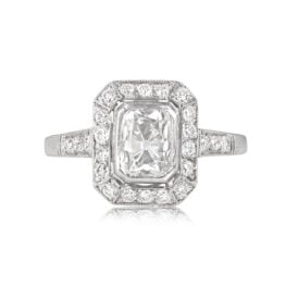 1.03ct Antique Cushion Cut Diamond ring Sharptown Ring Top View 12991