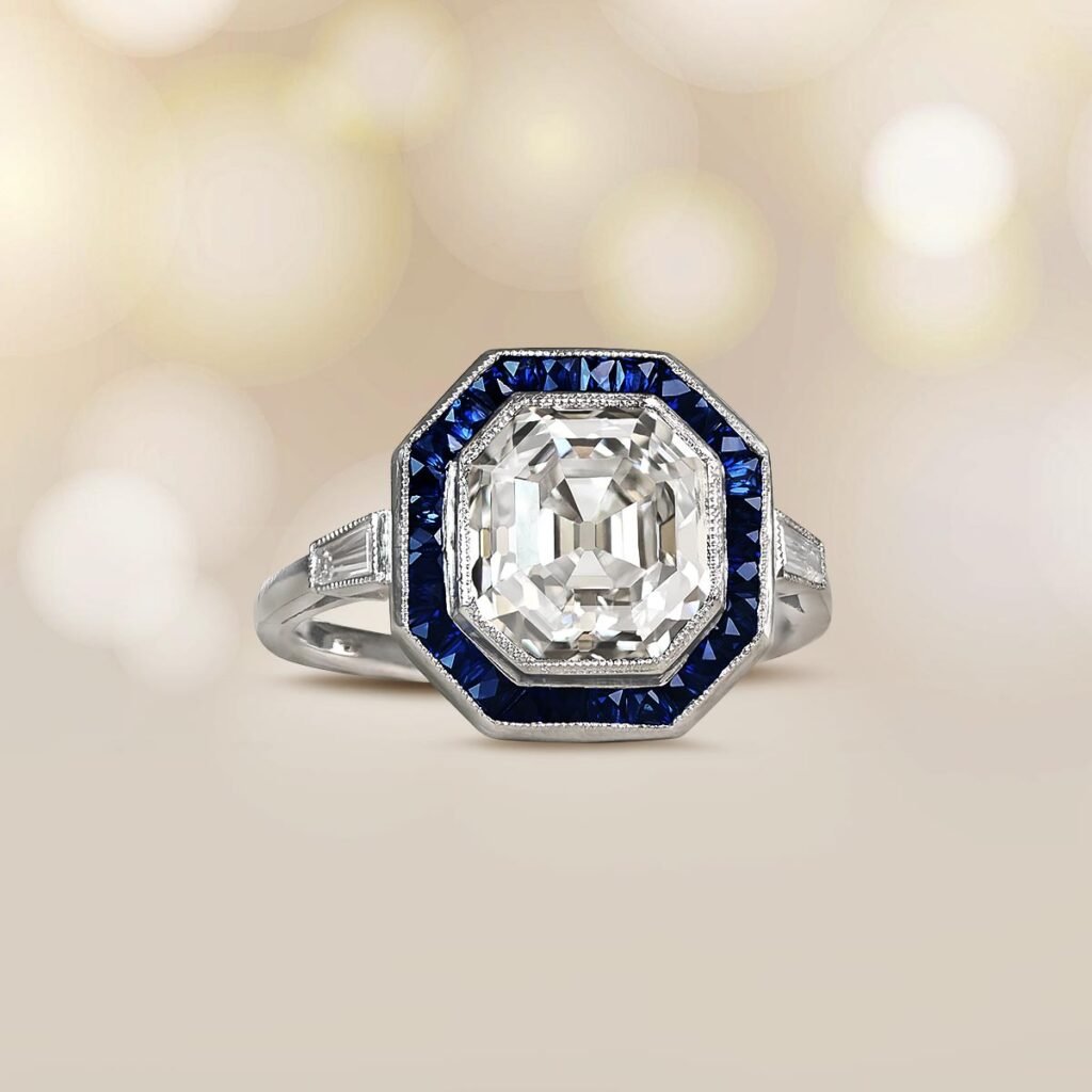 4 Carat Asscher Cut Diamond Ring Haddon Ring Artistic Picture 13025