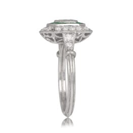 Platinum and Double Halo Ring Newbury Ring Top Side View