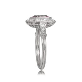 Side View 0.52ct Diamond Engagement Ring with Diamond and Ruby Halo 13046 TSV