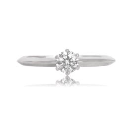 Tiffany and Co Platinum and Diamond Ring Top View