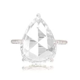 5.87 Carat Rose-Cut Diamond and Platinum Ring Norristown Ring 13073