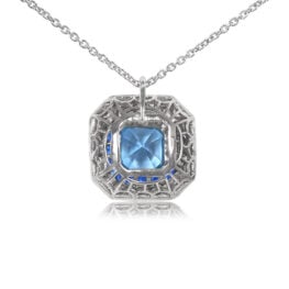 Pacifica Pendant featuring a natural Asscher cut 1.05-carat aquamarine