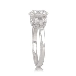 Baguette Cut Accent Diamond Platinum Ring Everett Ring
