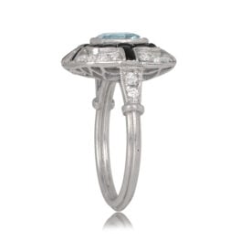 Asscher Cut 1.08ct Aquamarine Geometric Ring - Robertson Ring