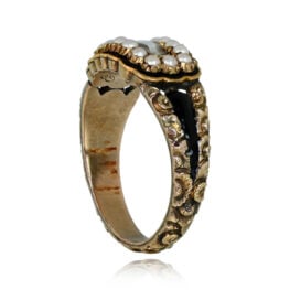 An Antique Georgian Era Ring Featuring Pearls and Pink Topaz 13225