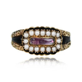 Antique Georgian Pink Topaz Gold Ring - Welwyn Ring 13225 Top View