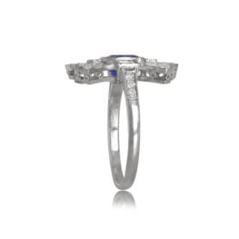 1.15ct Sapphire Platinum Ring and Diamonds 13276 TSV