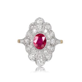 1.52ct Oval Cut Ruby and Diamond Ring - Formosa Ring