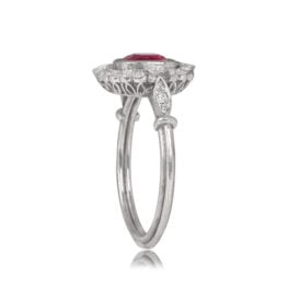 Ruby Diamond and Platinum Engagement Ring - Conway Ring