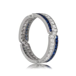 Wedding Band Diamond and Sapphire Ring 13318 TSV2