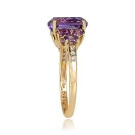 Diamond And Natural Amethyst Accenting 18k Yellow Gold Ring 13406-TSV-1000PX
