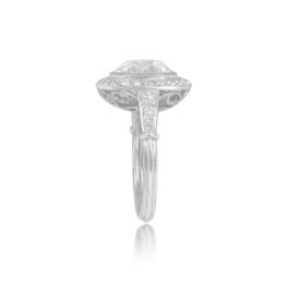Platinum Diamond Halo and 4.60ct Estate Halo Ring 13423 Top Side View