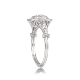 1.01ct Diamond Platinum Ring Rockaway Ring Tilted View