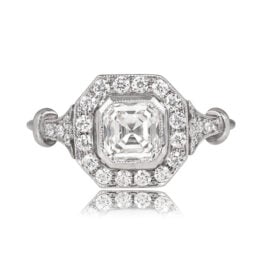 Asscher-Cut Diamond Ring Rockaway Ring Top View 13430