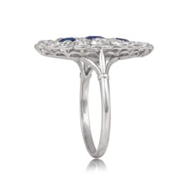 Edwardian Platinum Sapphire and Diamond Ring - Norfolk Ring 13486