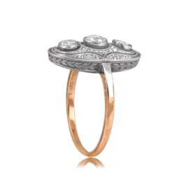 Antique Victorian Silver on Gold Ring - Groveland Ring 13498 TSV