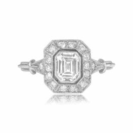 Emerald Cut Diamond Engagement Tivoli Ring Top View 13524