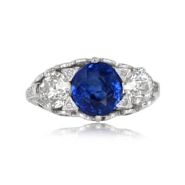 3.06ct Cushion Cut Sapphire Diamond Ring - Queensland Ring 13552 TV