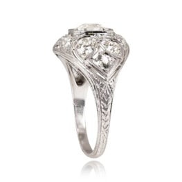 Platinum Mounting Diamond Dome Setting Antique Engagement Ring 13600-TSV-1000PX