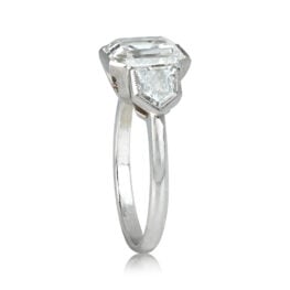 Platinum Three Stone 3.14ct Emerald Cut Engagement Ring 13601-TSV-1000PX