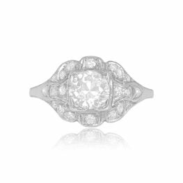 Vintage Platinum and Diamond Ring Milton Ring Top View 13648