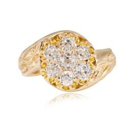 Art Nouveau Floral Diamond Cluster Ring - Medway Ring 13729 TV