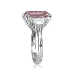 Light Pink Kunzite Emerald Cut Ring - Burbury Ring 13774 TSV