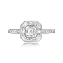 0.50ct Asscher Cut Diamond Engagement Ring - Starrett Ring 13788 Top View