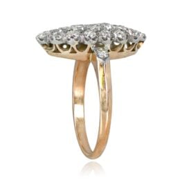 Platinum and Gold Navette Ring Lakewood Ring Top Side View 13802