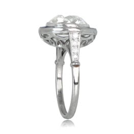 Antique Cushion Cut Diamond Ring Orford Ring Top Side View