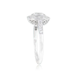 Baguette Halo Diamond Ring Henlow Ring 13845 Top Side View