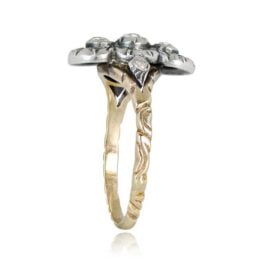 Rose Cut Diamond Three Stone Ring - Brunswick Ring 13857 TSV