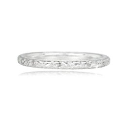 Intricately Engraved 2mm Platinum Wedding Band - DeKalb Band 13872 TV