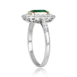 Emerald Cut Emerald and Diamond Ring - Costa Smeralda Ring 13901 TSV