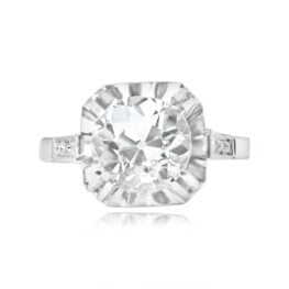 French Retro Diamond Ring Verdun Ring Top View 13973