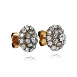 Old Mine Cut Diamond Cluster Earrings - Trenton Earrings 14007 TSV