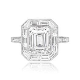 Emerald Cut Diamond Ring Colborne Ring Top View 14015