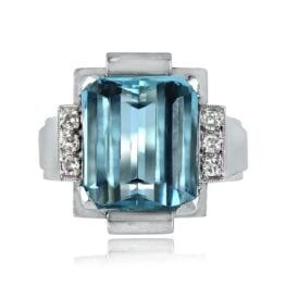 Approx 4ct Aquamarine Diamond Cocktail Ring - Caledonia Ring 14042 TV