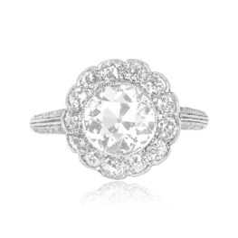 Old European Cut Diamond Antique Ring Lagos Ring Top View 14089