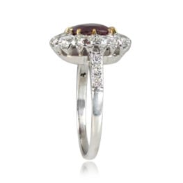 TSV Cushion-Cut Natural Not-heated Burma Ruby Ring 14115